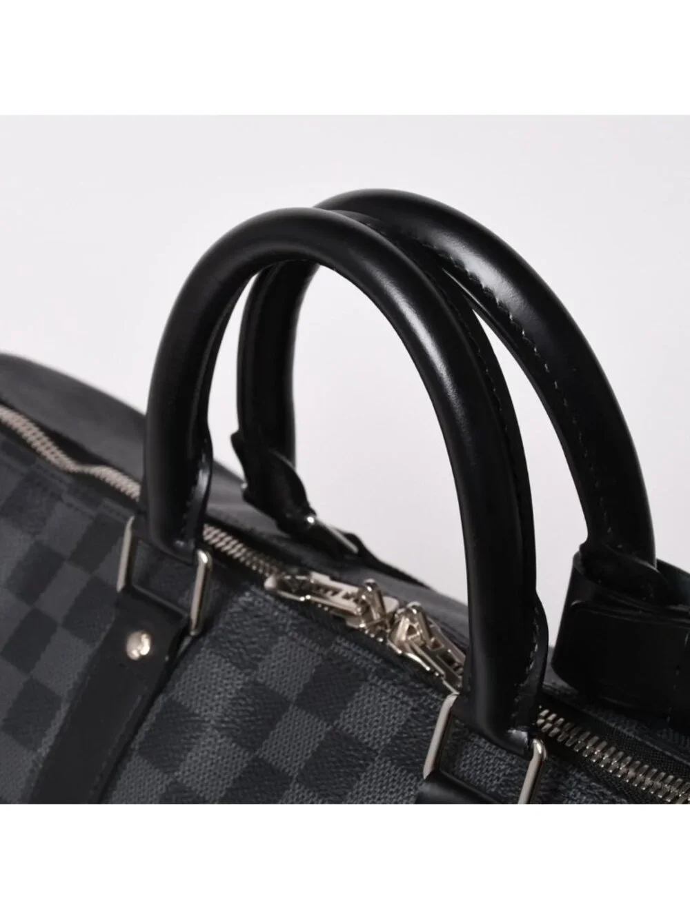 Louis Vuitton Boston Keepall Bandouliere 45 Damier Graphite Black Silver